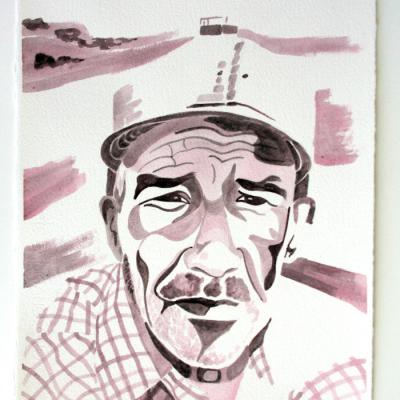 Nano 10, 2015, Cochineal on paper